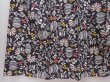 Photo4: 6218T09z650 Vintage Japanese Kimono Silk MEISEN KOMON Flowers Dark gray (4)