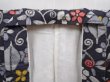 Photo8: 6218T09z650 Vintage Japanese Kimono Silk MEISEN KOMON Flowers Dark gray (8)