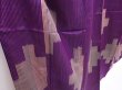Photo3: 6218T10z430 Antique Japanese Kimono Silk MEISEN KOMON  Purple (3)