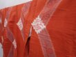 Photo2: 6218T11z690 Vintage Japanese Kimono Silk MEISEN KOMON Flower Orange-Red (2)