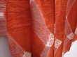 Photo3: 6218T11z690 Vintage Japanese Kimono Silk MEISEN KOMON Flower Orange-Red (3)