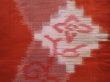 Photo6: 6218T11z690 Vintage Japanese Kimono Silk MEISEN KOMON Flower Orange-Red (6)
