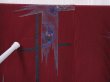 Photo7: 6218T12z690 Antique Japanese Kimono Silk KOMON  Wine red (7)