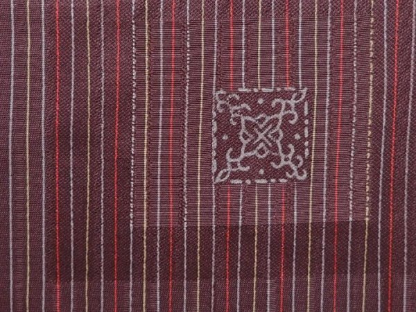 Photo4: 6219T07z530 Vintage Japanese Kimono Silk HAORI  Purple-Brown (4)