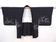 Photo6: 6219T08z610 Vintage Japanese Kimono Silk HAORI Tree Black (6)