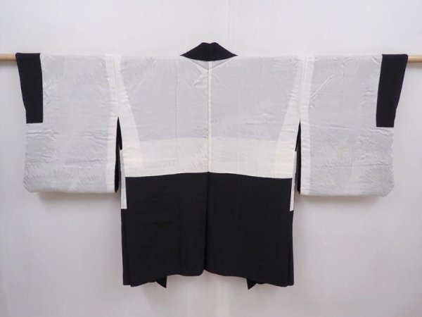 Photo7: 6219T08z610 Vintage Japanese Kimono Silk HAORI Tree Black (7)