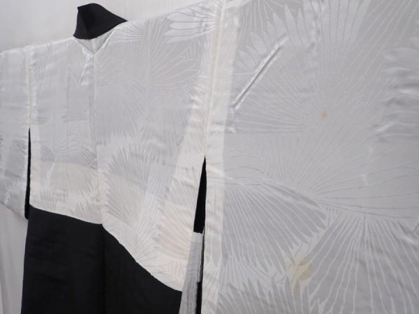 Photo8: 6219T08z610 Vintage Japanese Kimono Silk HAORI Tree Black (8)