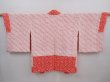 Photo6: 6219T09z440 Vintage Japanese Kimono Silk SHIBORI HAORI  Tomato red (6)