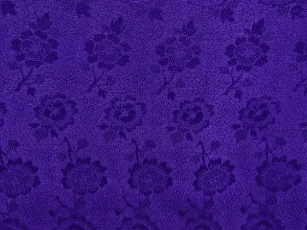 Photo4: 6219T01z550 Antique Japanese Kimono Silk HAORI Flower Dark lavender (4)