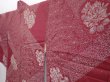 Photo2: 6219T02z730 Vintage Japanese Kimono Blend silk HAORI Peony Wine red (2)