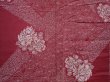 Photo3: 6219T02z730 Vintage Japanese Kimono Blend silk HAORI Peony Wine red (3)