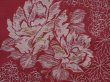 Photo4: 6219T02z730 Vintage Japanese Kimono Blend silk HAORI Peony Wine red (4)