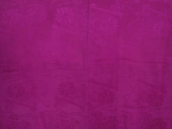 Photo3: 6219T03z480 Vintage Japanese Kimono Silk HAORI Folding fan Purple (3)