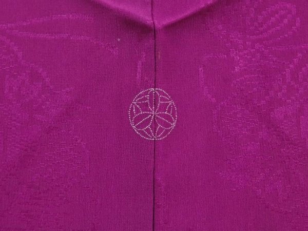 Photo5: 6219T03z480 Vintage Japanese Kimono Silk HAORI Folding fan Purple (5)