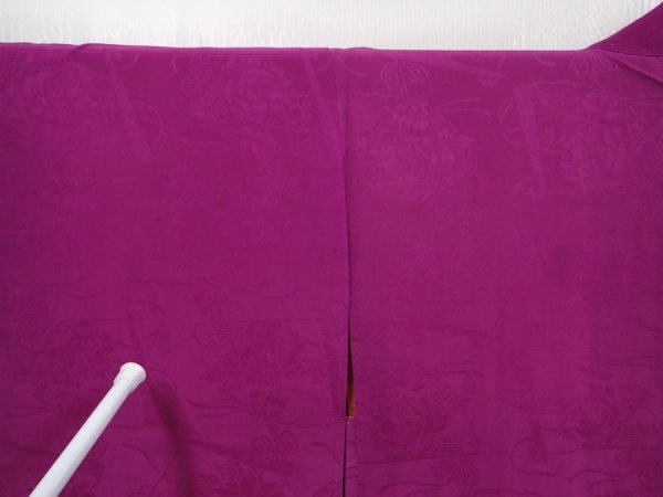 Photo6: 6219T03z480 Vintage Japanese Kimono Silk HAORI Folding fan Purple (6)