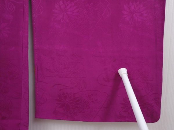 Photo7: 6219T03z480 Vintage Japanese Kimono Silk HAORI Folding fan Purple (7)