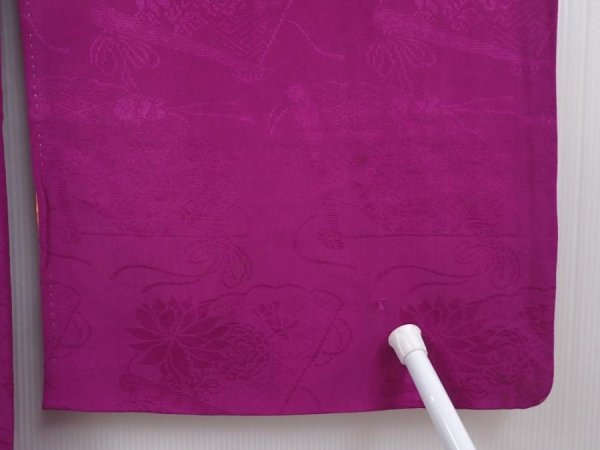 Photo8: 6219T03z480 Vintage Japanese Kimono Silk HAORI Folding fan Purple (8)
