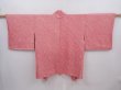 Photo1: 6219T04z430 Vintage Japanese Kimono Silk SHIBORI HAORI  Dull red (1)