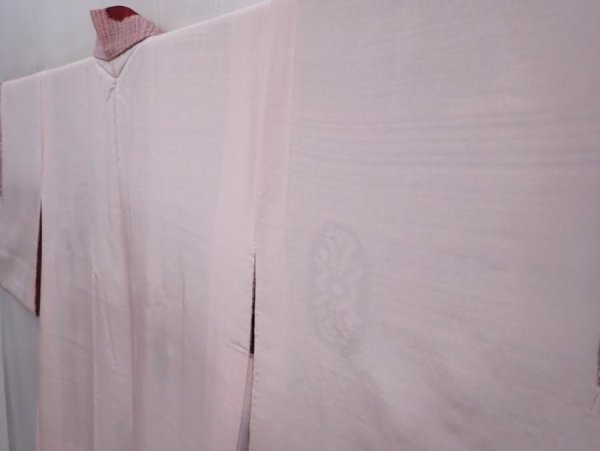 Photo7: 6219T05z470 Vintage Japanese Kimono Silk HAORI  Coral pink (7)