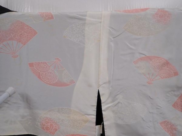 Photo8: 6219T06z570 Vintage Japanese Kimono Silk HAORI Hand drum Black (8)