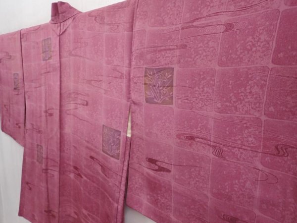 Photo2: 6219T10z550 Vintage Japanese Kimono Silk HAORI  Dull purple (2)