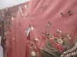 Photo2: 6219T11z1010  Japanese Kimono Silk TSUKESAGE Flowers Dark pink (2)
