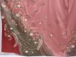 Photo5: 6219T11z1010  Japanese Kimono Silk TSUKESAGE Flowers Dark pink (5)