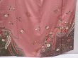 Photo7: 6219T11z1010  Japanese Kimono Silk TSUKESAGE Flowers Dark pink (7)