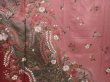 Photo8: 6219T11z1010  Japanese Kimono Silk TSUKESAGE Flowers Dark pink (8)