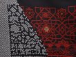 Photo6: 6219T12z1010 Vintage Japanese Kimono Silk KOMON  Black Dark red (6)