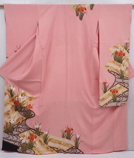 Photo1: 6219T13z1280  Japanese Kimono Silk FURISODE Iris Pink (1)