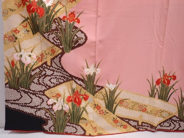 Photo6: 6219T13z1280  Japanese Kimono Silk FURISODE Iris Pink (6)