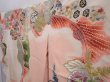 Photo2: 6219T14z860 Vintage Japanese Kimono Silk TSUKESAGE Paulownia Peach (2)