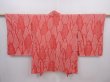 Photo1: 6224T03z440 Vintage Japanese Kimono Silk SHIBORI HAORI Trees Red (1)
