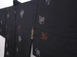 Photo2: 6224T04z600 Vintage Japanese Kimono Silk HAORI Flowers Black (2)