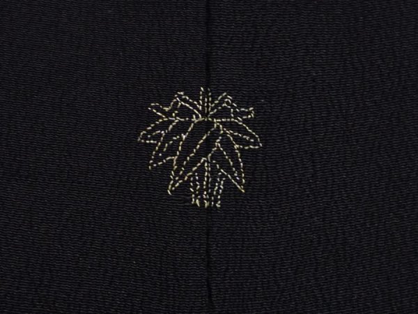 Photo5: 6224T04z600 Vintage Japanese Kimono Silk HAORI Flowers Black (5)