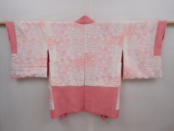 Photo6: 6224T05z440 Vintage Japanese Kimono Silk SHIBORI HAORI  Pink (6)