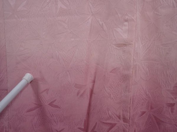 Photo6: 6224T06z570 Vintage Japanese Kimono Silk HAORI Maple Pink (6)
