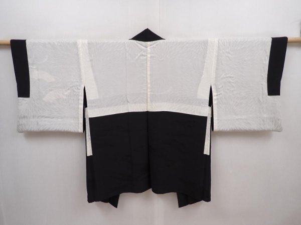 Photo6: 6224T07z620 Vintage Japanese Kimono Silk HAORI Folding fan Black (6)