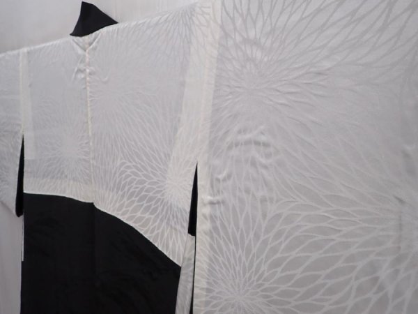 Photo7: 6224T07z620 Vintage Japanese Kimono Silk HAORI Folding fan Black (7)