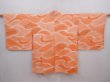 Photo1: 6224T08z520 Vintage Japanese Kimono Silk HAORI Stream Salmon orange (1)