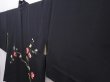 Photo2: 6224T09z570 Vintage Japanese Kimono Silk HAORI Sakura Black (2)