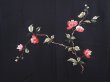 Photo3: 6224T09z570 Vintage Japanese Kimono Silk HAORI Sakura Black (3)