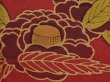 Photo4: 6224T10z520 Vintage Japanese Kimono Silk HAORI Camellia Red-Brown (4)