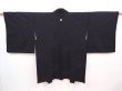 Photo1: 6224T11z640 Vintage Japanese Kimono Silk HAORI Wave Black (1)
