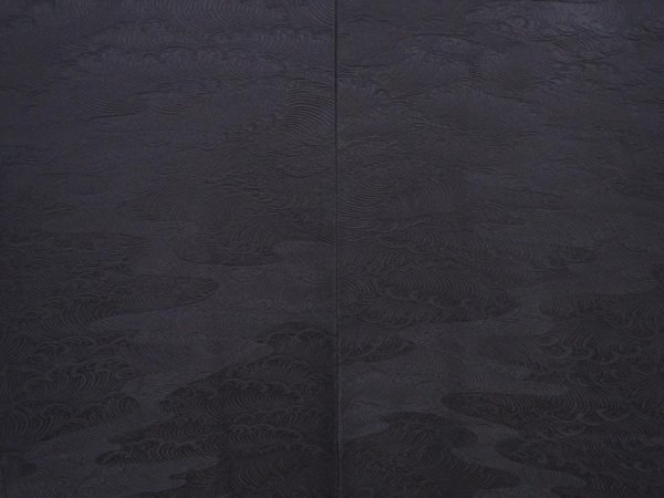 Photo3: 6224T11z640 Vintage Japanese Kimono Silk HAORI Wave Black (3)