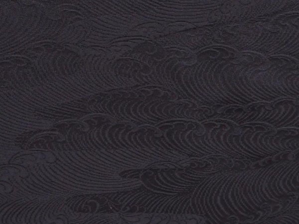 Photo4: 6224T11z640 Vintage Japanese Kimono Silk HAORI Wave Black (4)