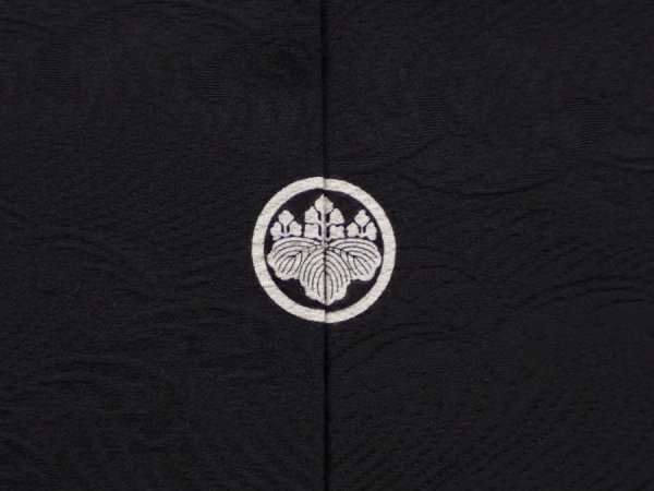 Photo5: 6224T11z640 Vintage Japanese Kimono Silk HAORI Wave Black (5)