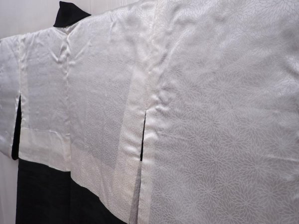 Photo8: 6224T11z640 Vintage Japanese Kimono Silk HAORI Wave Black (8)