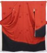 Photo1: 6224T12z1300  Japanese Kimono Silk FURISODE Flower Dark red (1)